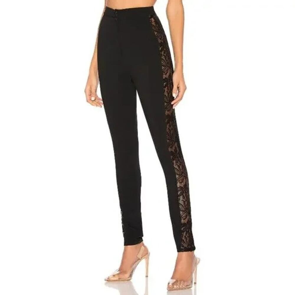 By The Way Womens Black Lace Side Wide Leg Pants Size XS